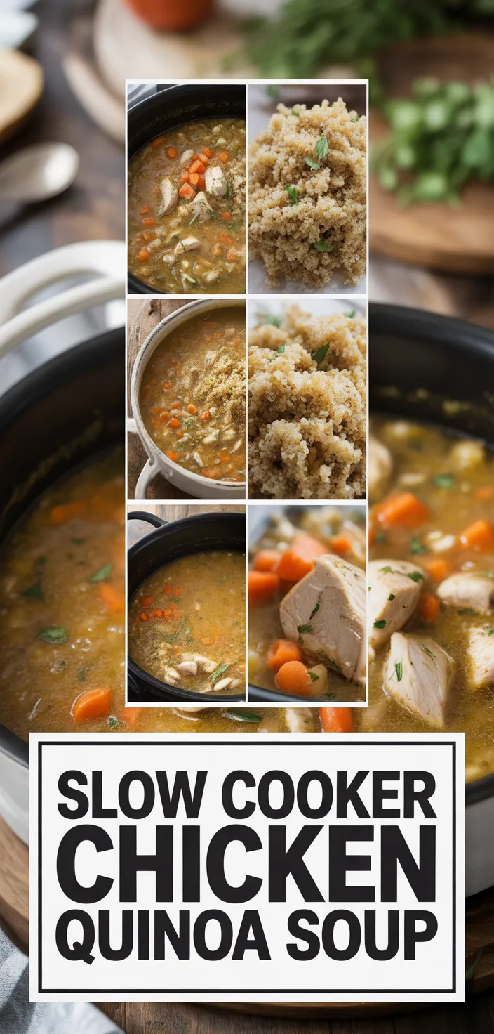 A photo of Slow Cooker Chicken Quinoa Soup Recipe