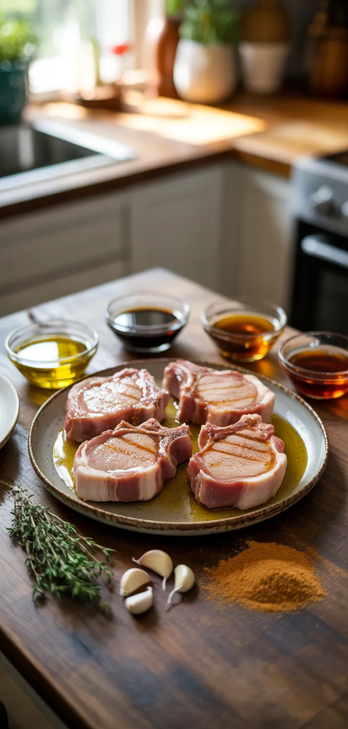 Ingredients photo for Marinated Grilled Pork Chops Recipe