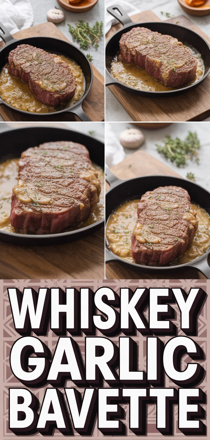 A photo of Cast Iron Bavette Steak With Whiskey Garlic Cream Sauce Recipe